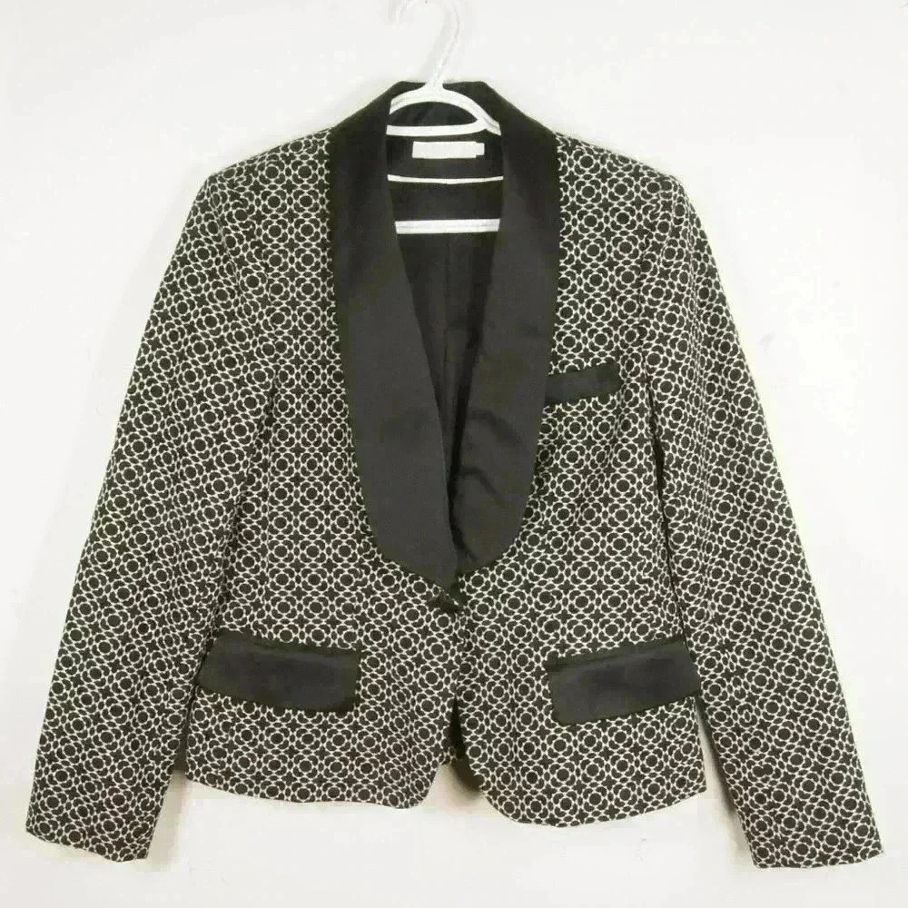 Anne Fontaine Black and White Patterned Blazer